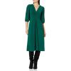 Vince Camuto Women’s Twist Knot Waist Midi Dress(Hunter)