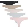 Vince Camuto Women’s Underwear, Breathable Seamless Thong, No Show Ladies Panties, 5 Pack(Grey Assorted (5 Pack))