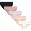 Vince Camuto Women’s Underwear, Breathable Seamless Thong, No Show Ladies Panties, 5 Pack(Rose Assorted)