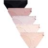 Vince Camuto Women’s Underwear Seamless Bikini, No Show Breathable Ladies Panties, Soft and Stretchy, Ropa Interior, 5 Pack(Peony/Rose/Lilac/Woodrose/Black)