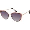 Vince Camuto Women’s Vc1083 Vintage Metal 100% Uv Protective Cat Eye Sunglasses. Luxe Gifts for Her, 57 Mm(Rose Gold)