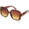 Vince Camuto Women’s Vc1125 Oversized 100% Uv400 Protective Square Sunglasses. Luxe Gifts for Her, 52 Mm(Brown)