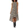 Vince Camuto Women’s Warm Weather Printed Hi Low Dress(Cheetah)