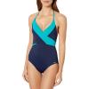 Vince Camuto Women’s Wrap Tie One Piece Swimsuit(Sun Block Deep Sea)