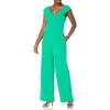 Vince Camuto womens Bodice Double Lined Off-the-shoulder Jumpsuit(Green)