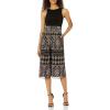 Vince Camuto womens Printed Chiffon and Ity Twofer Crop Jumpsuit(Black Multi)