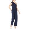 Vince Camuto womens Scuba Crepe One Shoulder Jumpsuit(Navy)