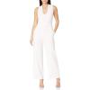 Vince Camuto womens Sleeveless Scoop Neck Crepe Jumpsuit(Ivory)