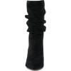 Vince Camuto Womens Skylar Slouchy Leather Mid-Calf Boots(Black)
