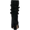 Vince Camuto Womens Skylar Slouchy Leather Mid-Calf Boots(Black)