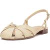 Vince Camuto Women’s Cacey Flat Sandal(Light Straw/Ecru Woven)