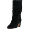Vince Camuto Womens Skylar Slouchy Leather Mid-Calf Boots(Black)