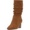 Vince Camuto Womens Skylar Slouchy Leather Mid-Calf Boots(Golden Walnut)