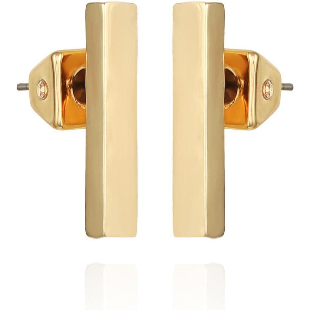 imageVince Camuto Gold Tone Vertical Rectangle Bar Stud Earrings For Women