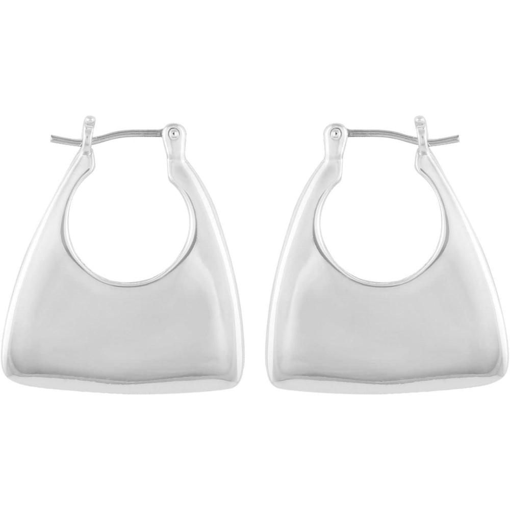 imageVince Camuto Silvertone Hallow Hoop Purse Earrings for Women