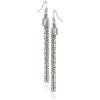 Vince Camuto Chain Tassel Fish Hook Drop Earrings Silvertone