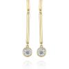 Vince Camuto Gold Tone Linear Dangle Drop Crystal Glass Stone Earrings
