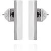 Vince Camuto Silver Tone Vertical Rectangle Bar Stud Earrings For Women