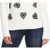 Vince Camuto Women’s Heart Embellished Turtleneck Sweater(Antique White)