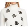 Vince Camuto Women’s Heart Embellished Turtleneck Sweater(Antique White)