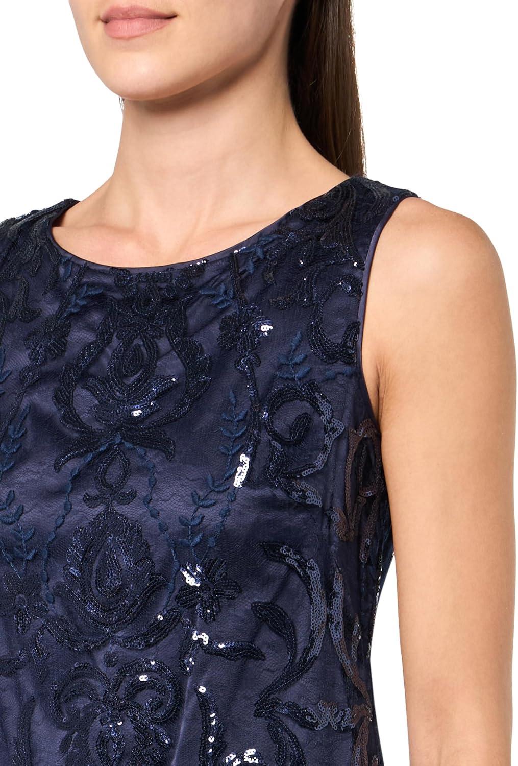 imageVince Camuto Womens Sleeveless Boat Neck Sequin Shift DressNavy