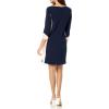 Vince Camuto Women’s 3/4 Sleeve Boat Neck Scuba Crepe Shift Mini Dress(Navy Multi)