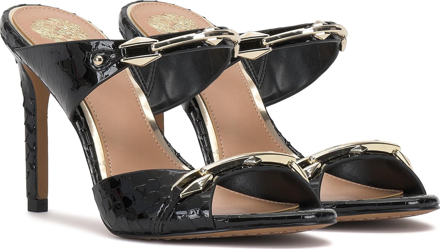 imageVince Camuto Womens Ambra Heeled SandalBlack Patent Leather