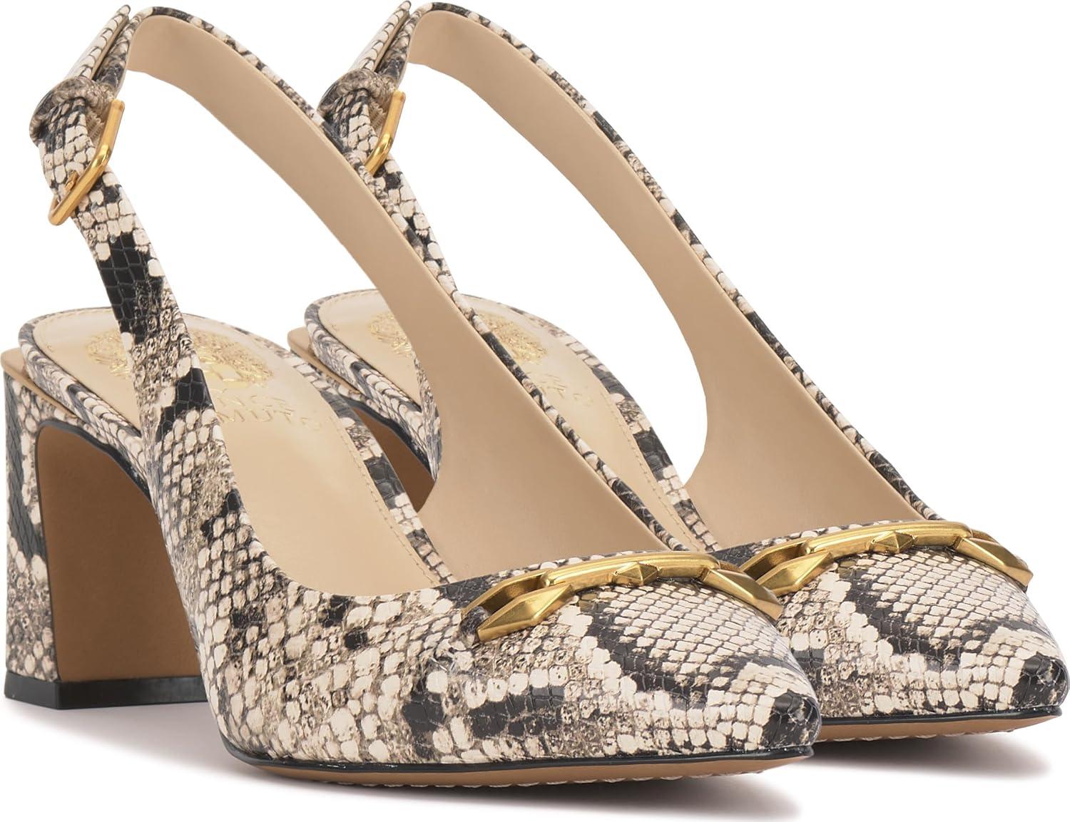 imageVince Camuto Womens Hamden PumpBlackCream Snake Print