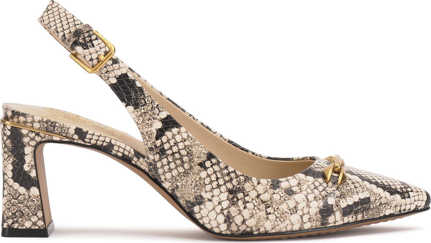 imageVince Camuto Womens Hamden PumpBlackCream Snake Print