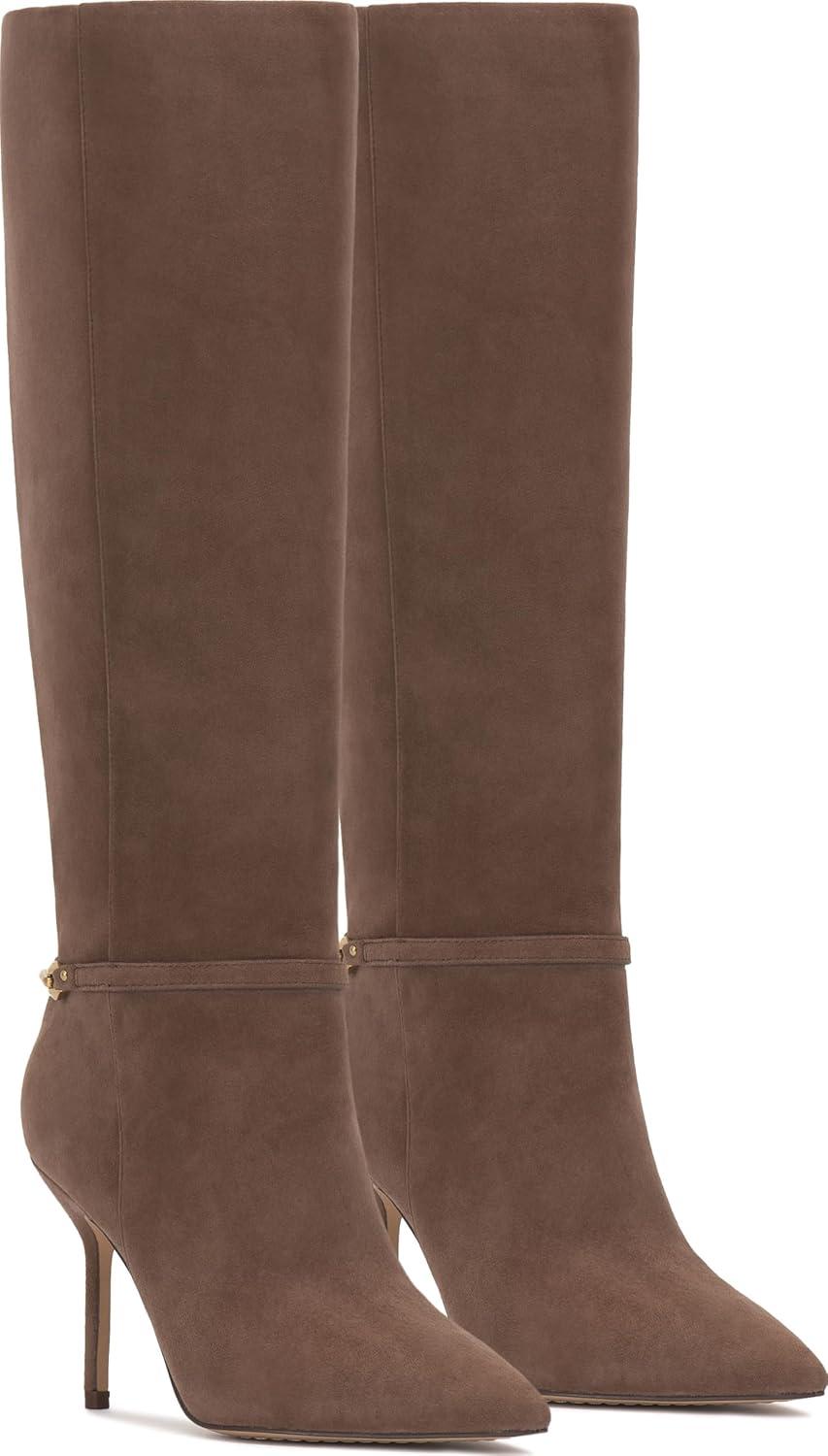 imageVince Camuto Womens Mirtha Wide Calf Knee High BootToasted Taupe Suede