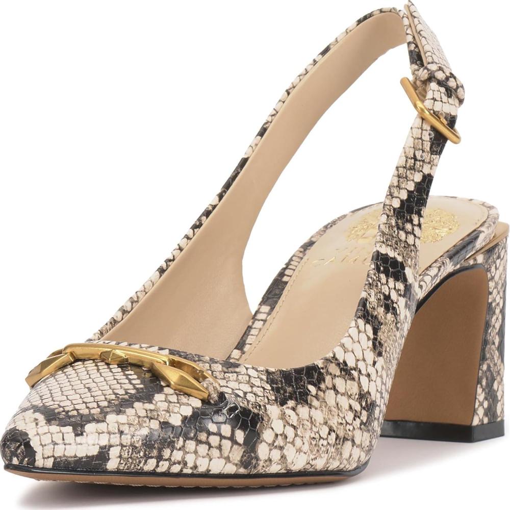 imageVince Camuto Womens Hamden PumpBlackCream Snake Print