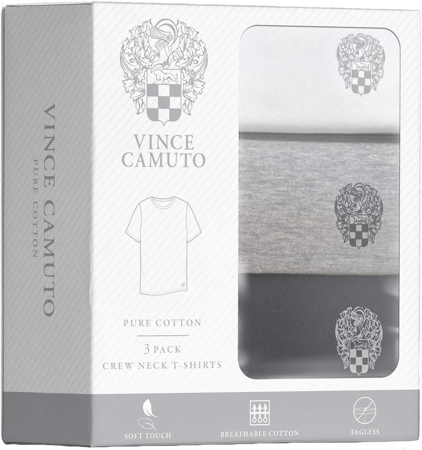 imageVince Camuto Mens Undershirt 4 Pack Cotton Crewneck TShirt Size SXL3pack WhiteWhiteWhite