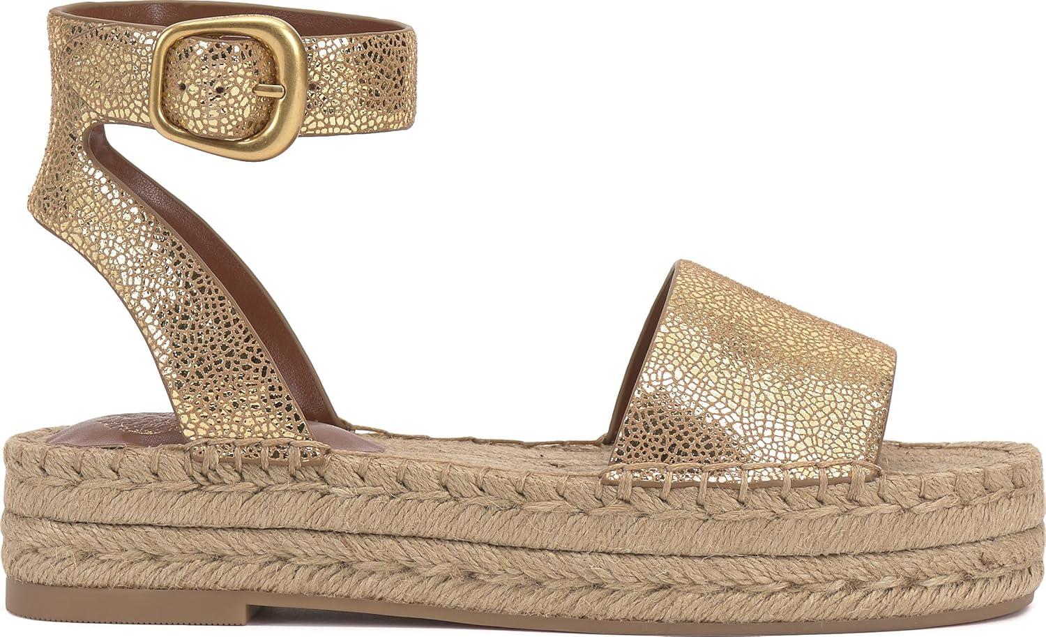 imageVince Camuto Womens Darna Espadrille Wedge SandalNeutral Gold Suede