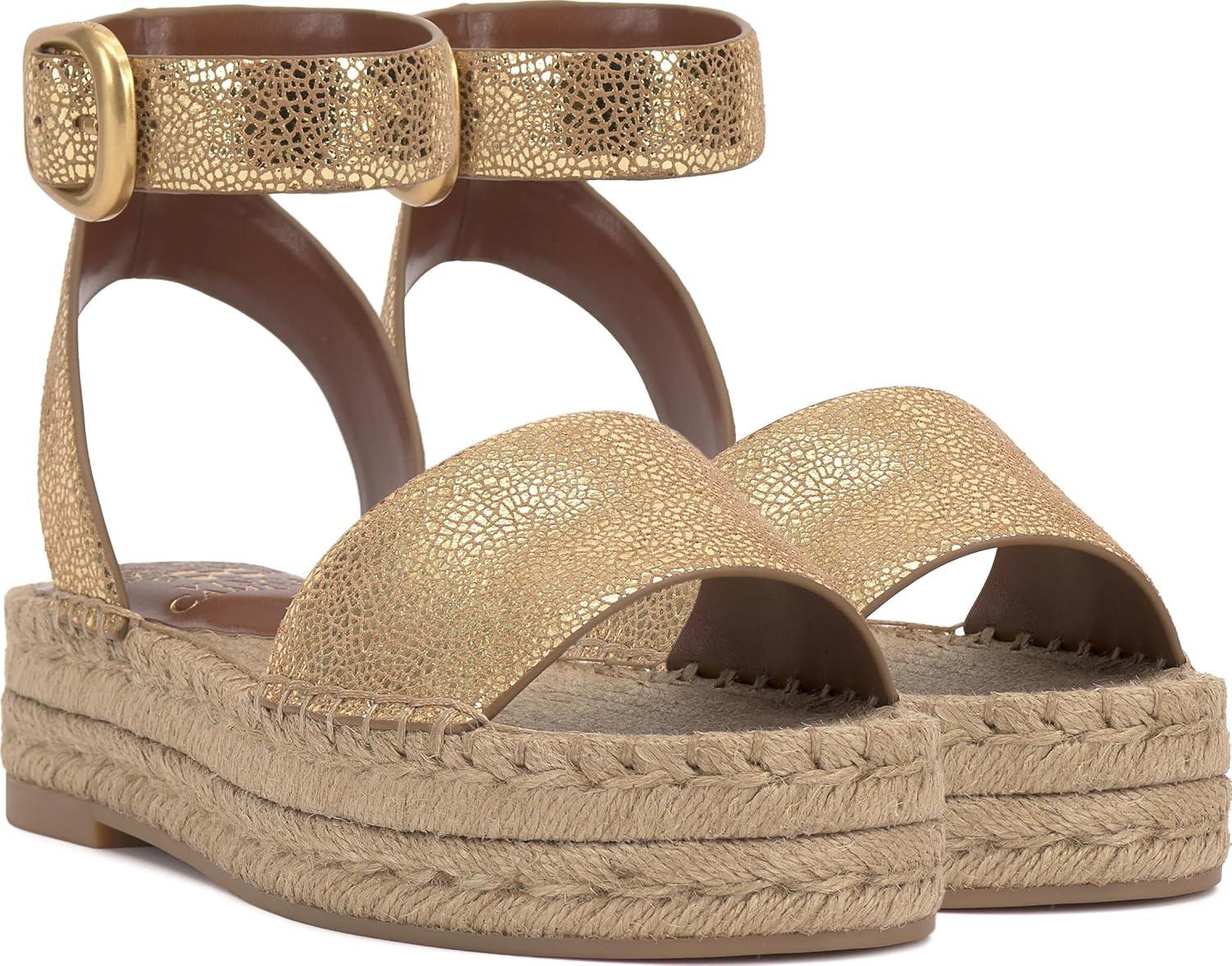 imageVince Camuto Womens Darna Espadrille Wedge SandalNeutral Gold Suede