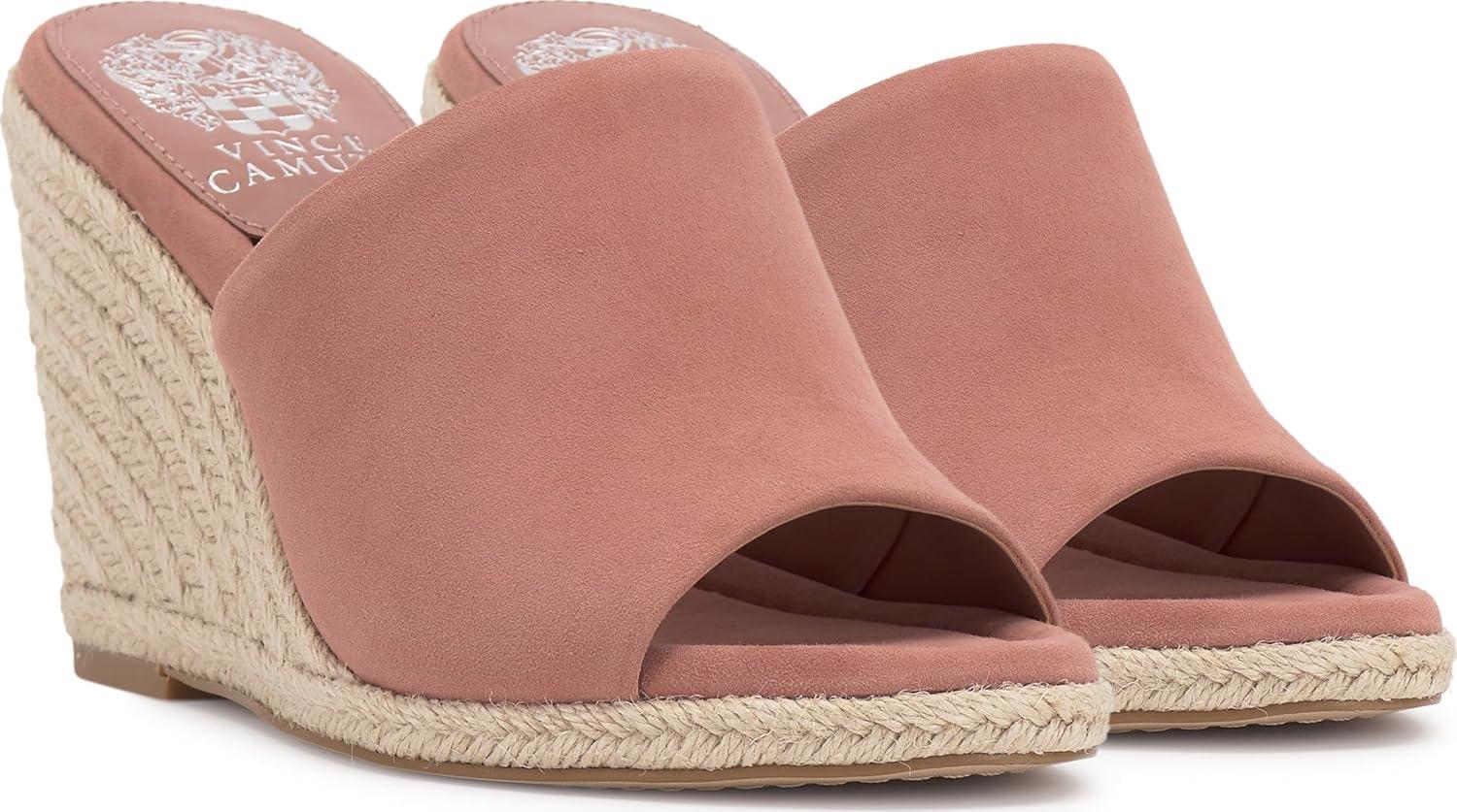 imageVince Camuto Womens Fayla Wedge Sandal Dark Pale Pink Suede 65