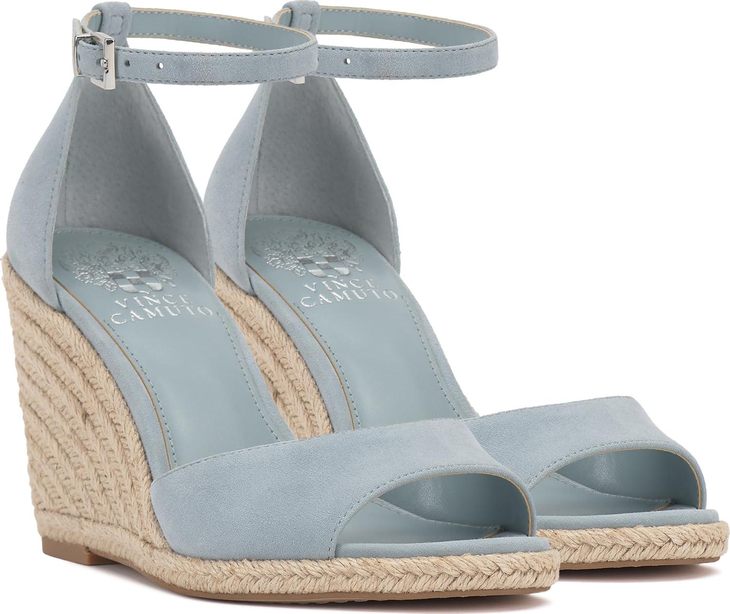 imageVince Camuto Womens Felyn Wedge SandalCeleste Blue Suede