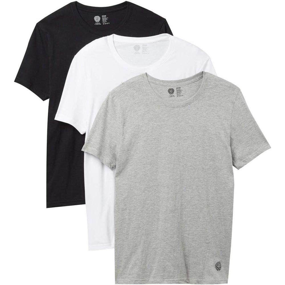 imageVince Camuto Mens Undershirt 4 Pack Cotton Crewneck TShirt Size SXL3pack BlackGrey HeatherWhite