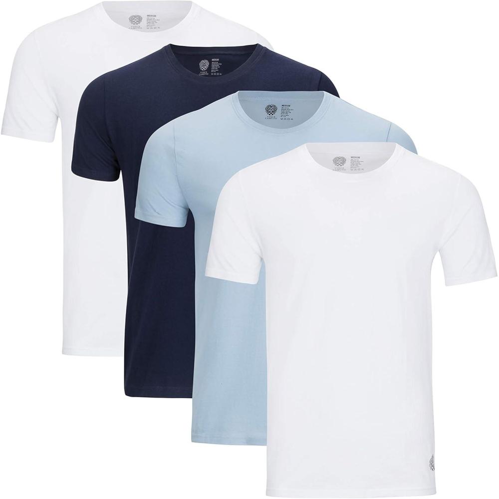 imageVince Camuto Mens Undershirt  4 Pack Cotton Crewneck TShirt Size SXLWhiteNavyPowder BlueWhite