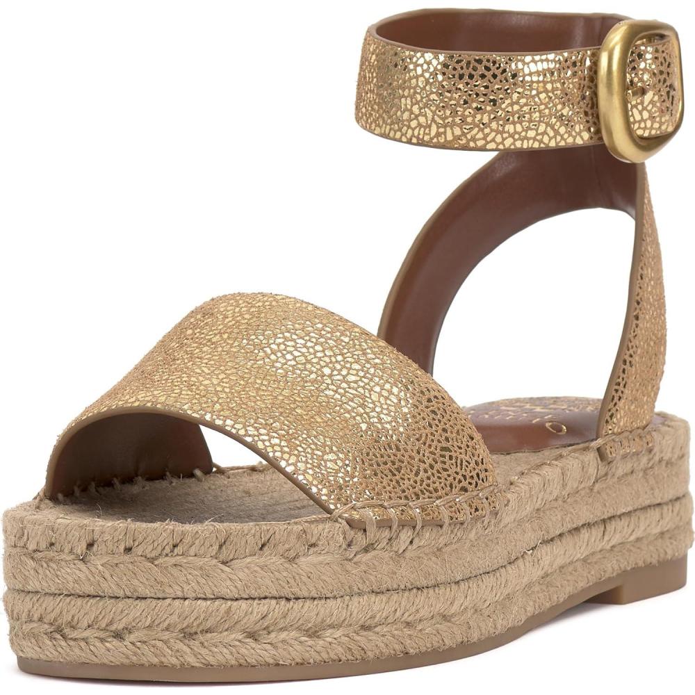 imageVince Camuto Womens Darna Espadrille Wedge SandalNeutral Gold Suede