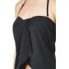 Vince Camuto Womens Draped Bandini Top Swimsuit with Removable Straps(Surf Shades Black)