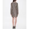 Vince Camuto Women’s Long Sleeve High Neck Sequin Shift Mini Dress(Bronze)