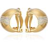 Vince Camuto Goldtone Crystal Glass Stone Hoop Clip On Earrings for Women