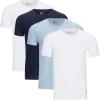 Vince Camuto Men’s Undershirt – 4 Pack Cotton Crewneck T-Shirt (Size: S-XL)(White/Navy/Powder Blue/White)