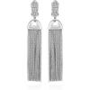 Vince Camuto Silver Tone Crystal Glass Stone Tassel Dangle Drop Earrings
