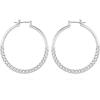 Vince Camuto Silvertone Frozen Dual Link Hoop Earrings