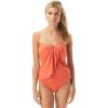 Vince Camuto Womens Draped Bandini Top Swimsuit with Removable Straps(Poppy)