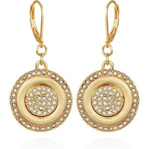Vince Camuto Gold-Tone Pave Coin Drop Earrings For Women