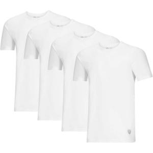Vince Camuto Men’s Undershirt – 4 Pack Cotton Crewneck T-Shirt (Size: S-XL)(White/White/White/White)