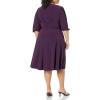 Vince Camuto Womens Twist Knot Waist Midi Dress(Plum)