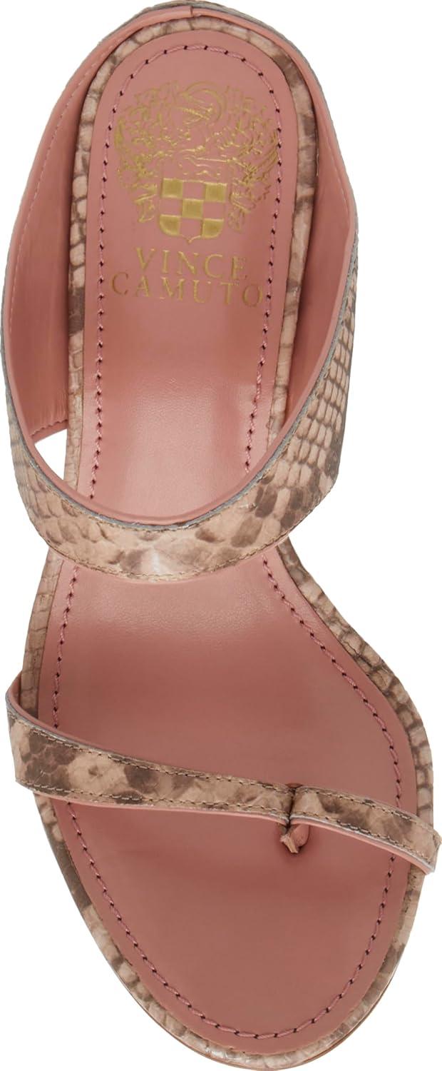 imageVince Camuto Womens Brisa Heeled Sandal Pale Pink Snake Print 7